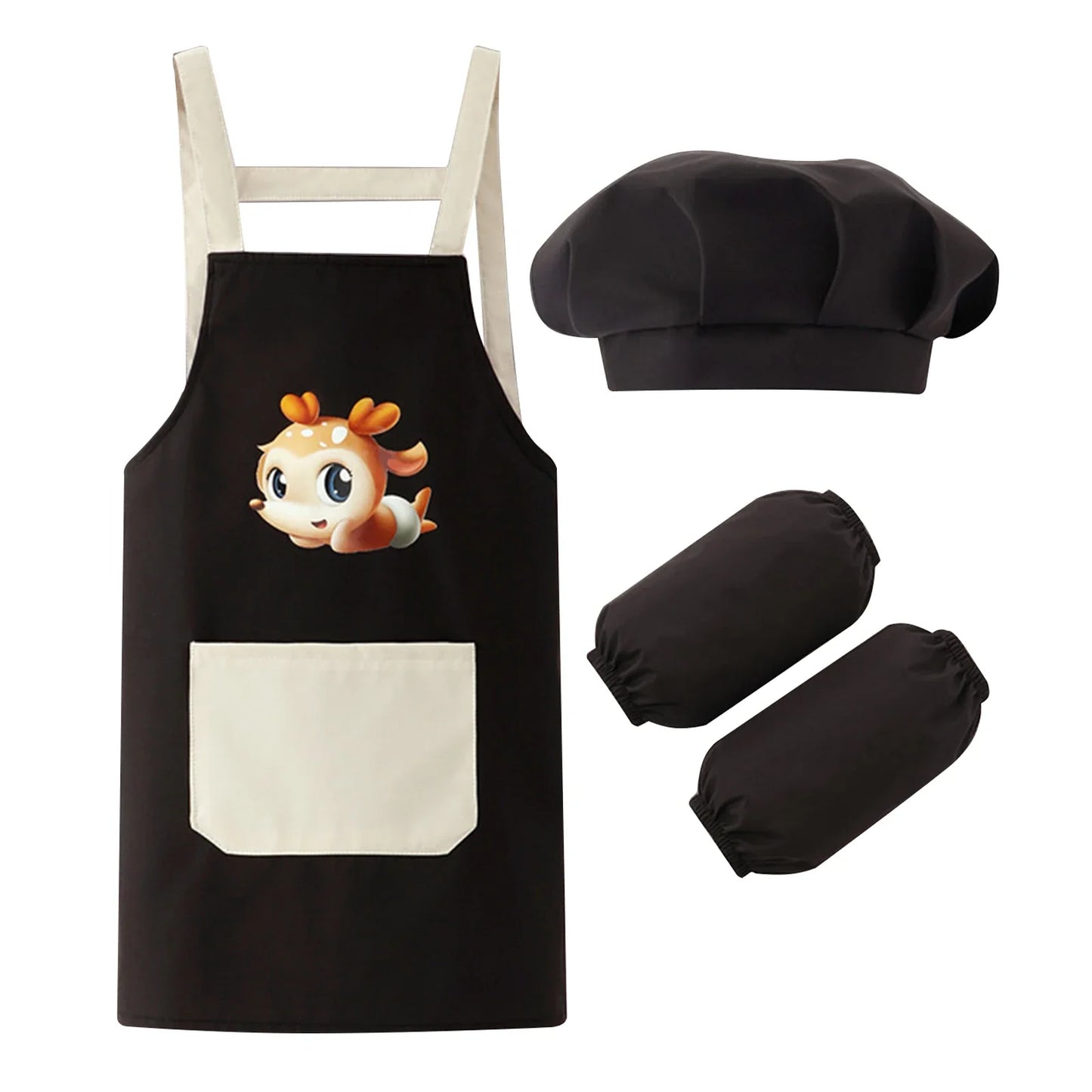 Kids Cooking Costume Apron & Hat Set (Age 24M-12 YRS)