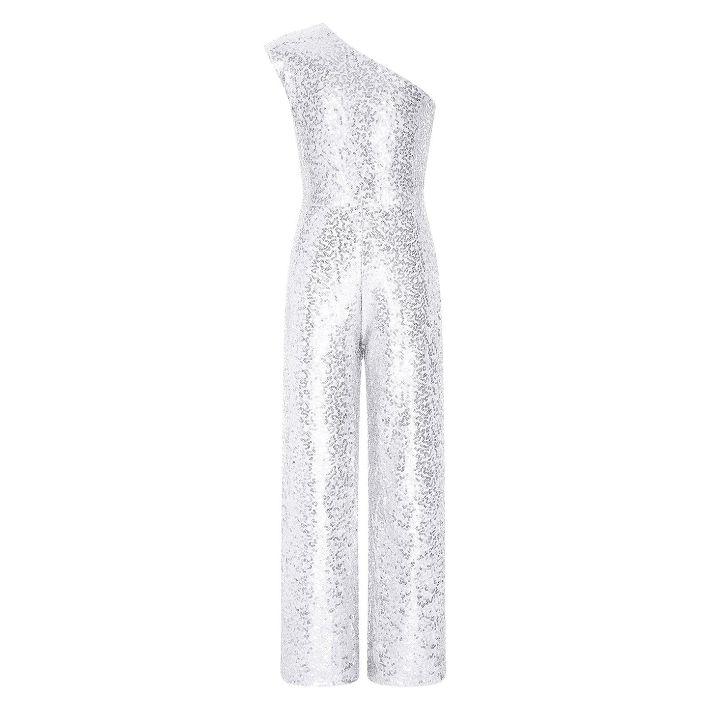 Girls Sequin One Shoulder Jumpsuit (Age 6-16YRS)