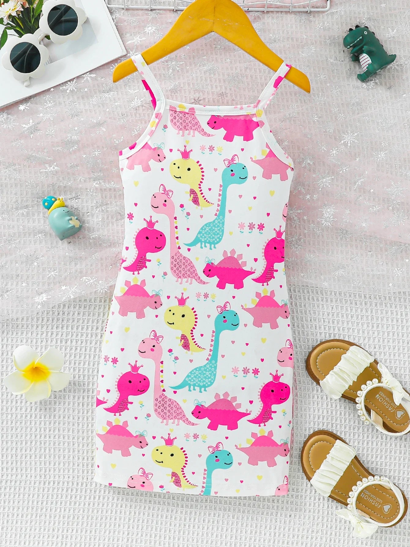 Girls Dinosaur Print Summer Dress (Age 3-7 YRS)