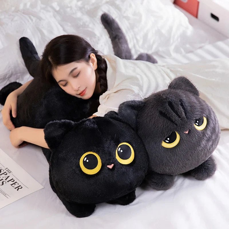 Plush Black Cat Pillow Stuffed Toy 50-90cm