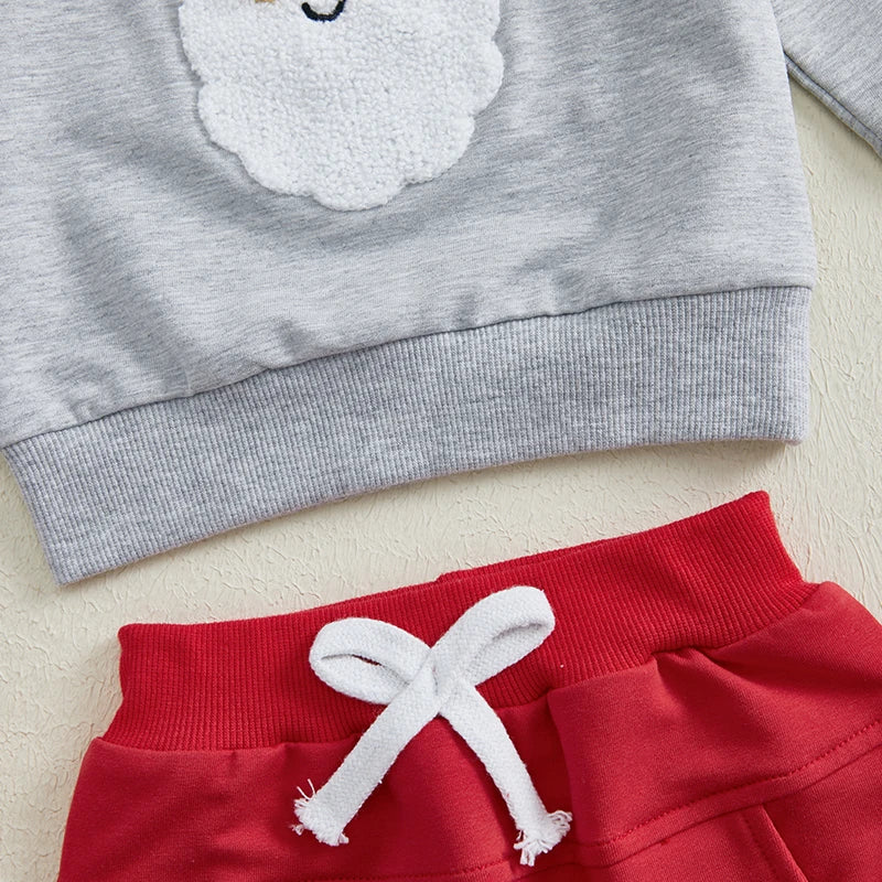 Baby Boys Santa Sweatshirt & Sweatpants Christmas Outfit (Age Newborn-24M)