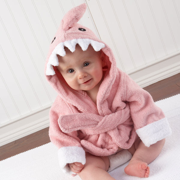 Baby Hooded Bathrobe (Age Newborn - 18M) 0-18M Pink Shark