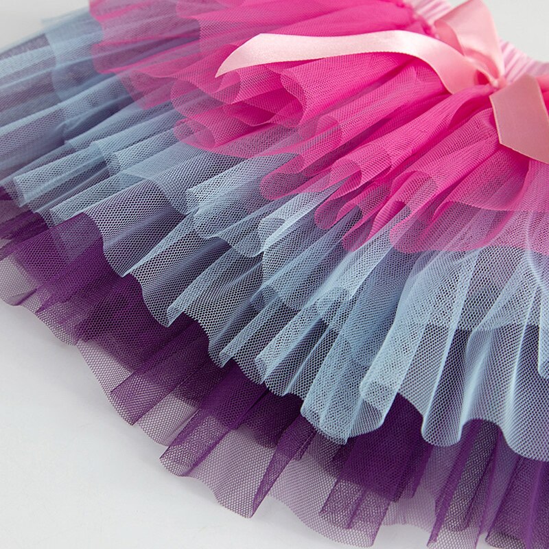 Girls Pink Purple Tulle Tutu Skirt (Age 3-8yrs)