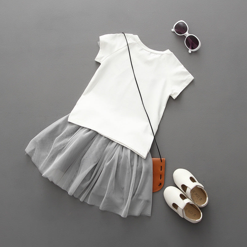 Girls Mouse Top & Tulle Skirt Set (Age 24M-6YRS)