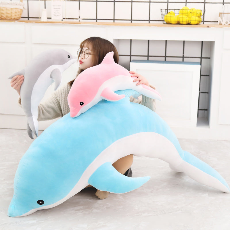 Large Plush Dolphin Pillow Stuffed Toy 30-140cm
