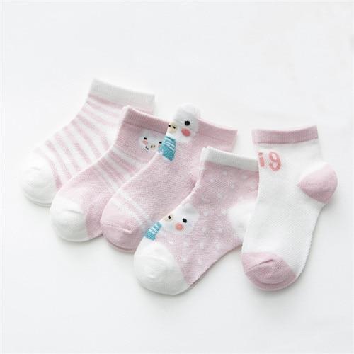 5 Pack Baby Cotton Socks Multi Pig