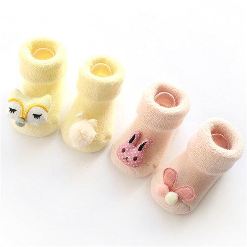 Baby Newborn Unisex 2 Pack Cotton Booties Yellow One Size