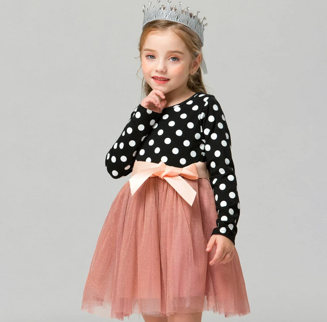Girls Polka Dot Tulle Dress (Age 3-7YRS)