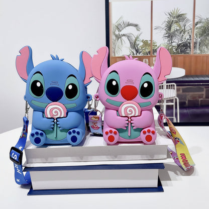 Stitch Silicone Kids Wallet | Cute Crossbody Coin Bag • Cartoon Shoulder Purse for Children