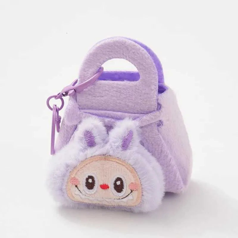 Labubu The Monsters – Keychain Coin Purse | Plush Storage Bag & Backpack Hanging Decoration Purple
