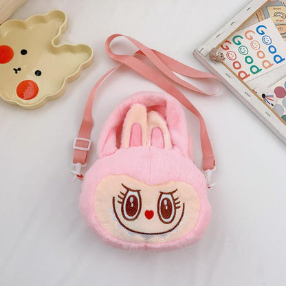 Labubu Party Rag Doll Bag Soft Girl Daily Versatile Messenger Bag Plush Rabbit Doll Bag
