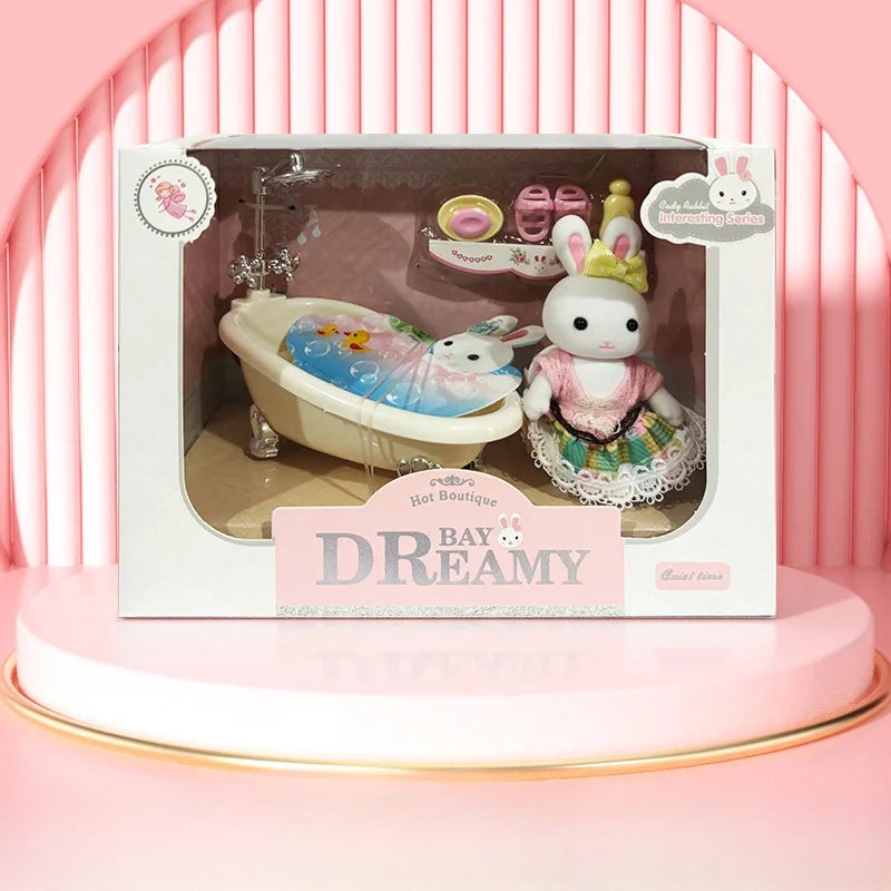 Little Rabbit Dresser Scene Playset – Simulation Modelling Toy Multi Bath Crock