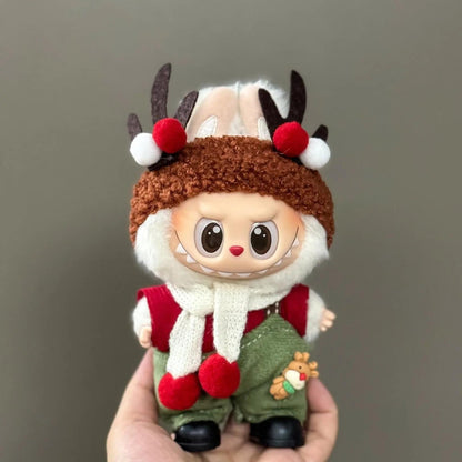 Labubu Accessories Clothes Suitable For V1 V2 V3 Labubu Christmas Deer Set Labubu Red Clothing Christmas Fashion Gift Red H