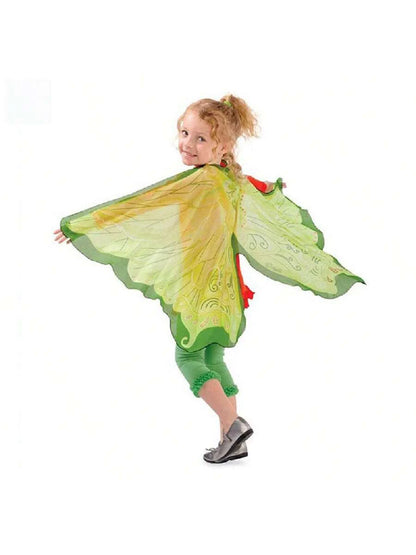New Kids Fairy Costume Set With Butterfly Wing Cloak & Mask, Cute Butterfly Dress-Up Cloak Suitable For Outdoor Play, Great Valentine's Day And New Year Gift