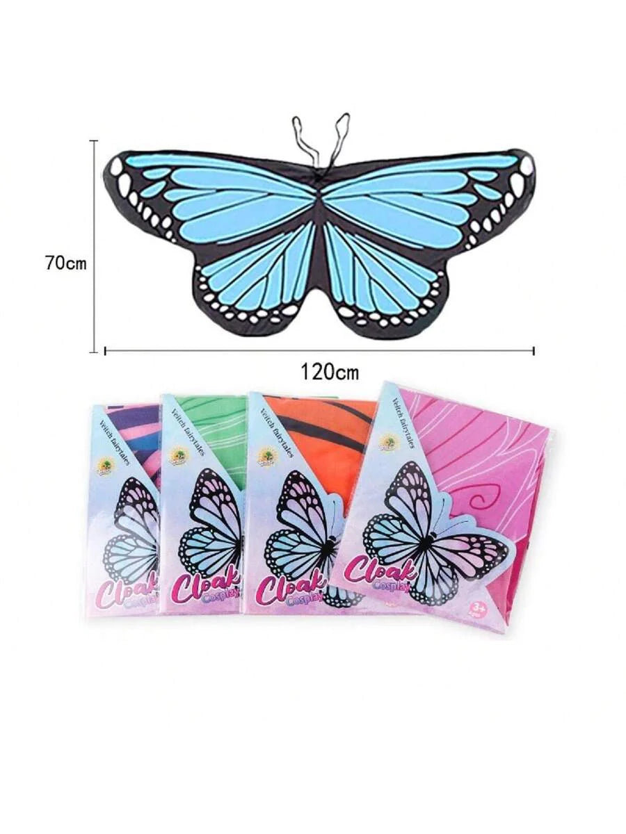 New Kids Fairy Costume Set With Butterfly Wing Cloak & Mask, Cute Butterfly Dress-Up Cloak Suitable For Outdoor Play, Great Valentine's Day And New Year Gift