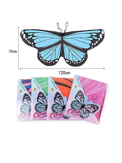 New Kids Fairy Costume Set With Butterfly Wing Cloak & Mask, Cute Butterfly Dress-Up Cloak Suitable For Outdoor Play, Great Valentine's Day And New Year Gift