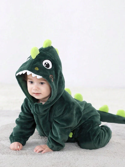Baby Boy Long Sleeve Cute Dinosaur Romper Halloween Costume (Age Newborn-12M)