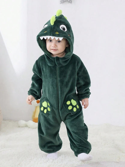 Baby Boy Long Sleeve Cute Dinosaur Romper Halloween Costume (Age Newborn-12M)