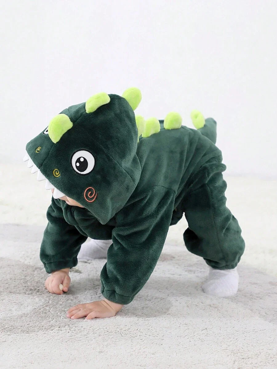 Baby Boy Long Sleeve Cute Dinosaur Romper Halloween Costume (Age Newborn-12M)