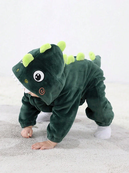 Baby Boy Long Sleeve Cute Dinosaur Romper Halloween Costume (Age Newborn-12M)