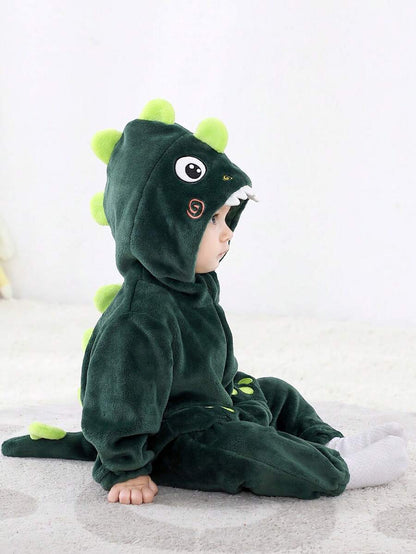 Baby Boy Long Sleeve Cute Dinosaur Romper Halloween Costume (Age Newborn-12M)