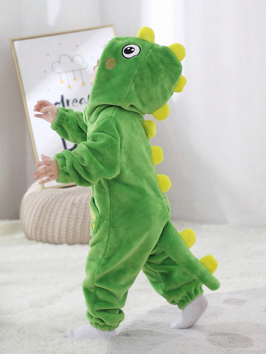 Baby Boy Long Sleeve Cute Dinosaur Romper Halloween Costume (Age Newborn-12M)