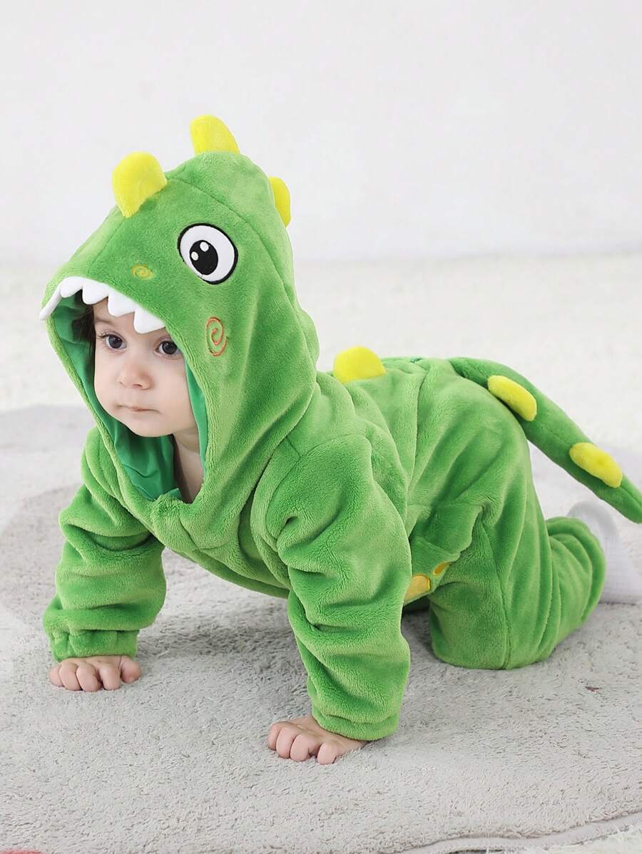 Baby Boy Long Sleeve Cute Dinosaur Romper Halloween Costume (Age Newborn-12M)