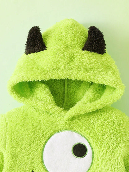 Baby Boy Monster INC Hooded Plush Halloween Jumpsuit (Age 6M-3 YRS)