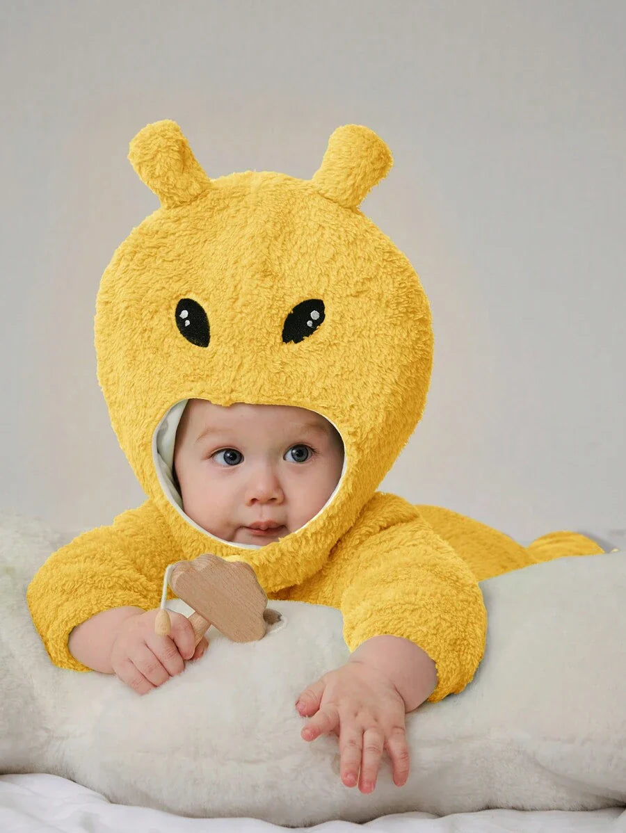 Baby Alien Fleece Jumpsuit & Hat Halloween Costume (Age Newborn-12M)