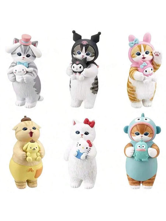 Mofusand x Sanrio Narikiri Blind Box Figurine – Shark Cat, Melody & Hangyodon