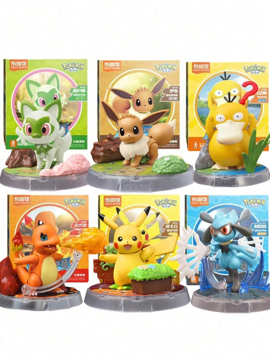 Pokémon Building Block Figurine – 1PC Collectible Model Toy | Pikachu, Eevee, Charizard, Sprigatito, Lucario & More