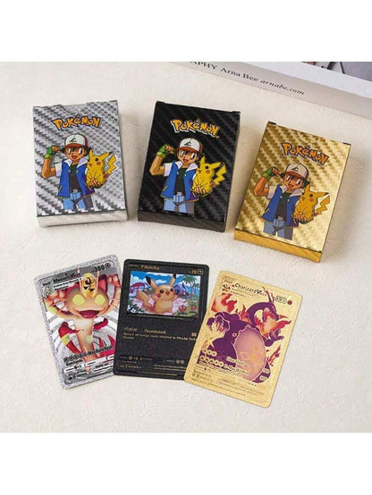 Pokémon Gold Foil Card Set – VMAX/GX/EX (55–110PCS) | Charizard, Pikachu, Arceus