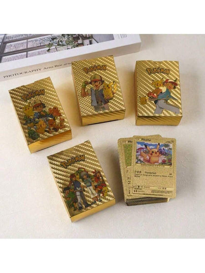 Pokémon Gold Foil Card Set – VMAX/GX/EX (55–110PCS) | Charizard, Pikachu, Arceus
