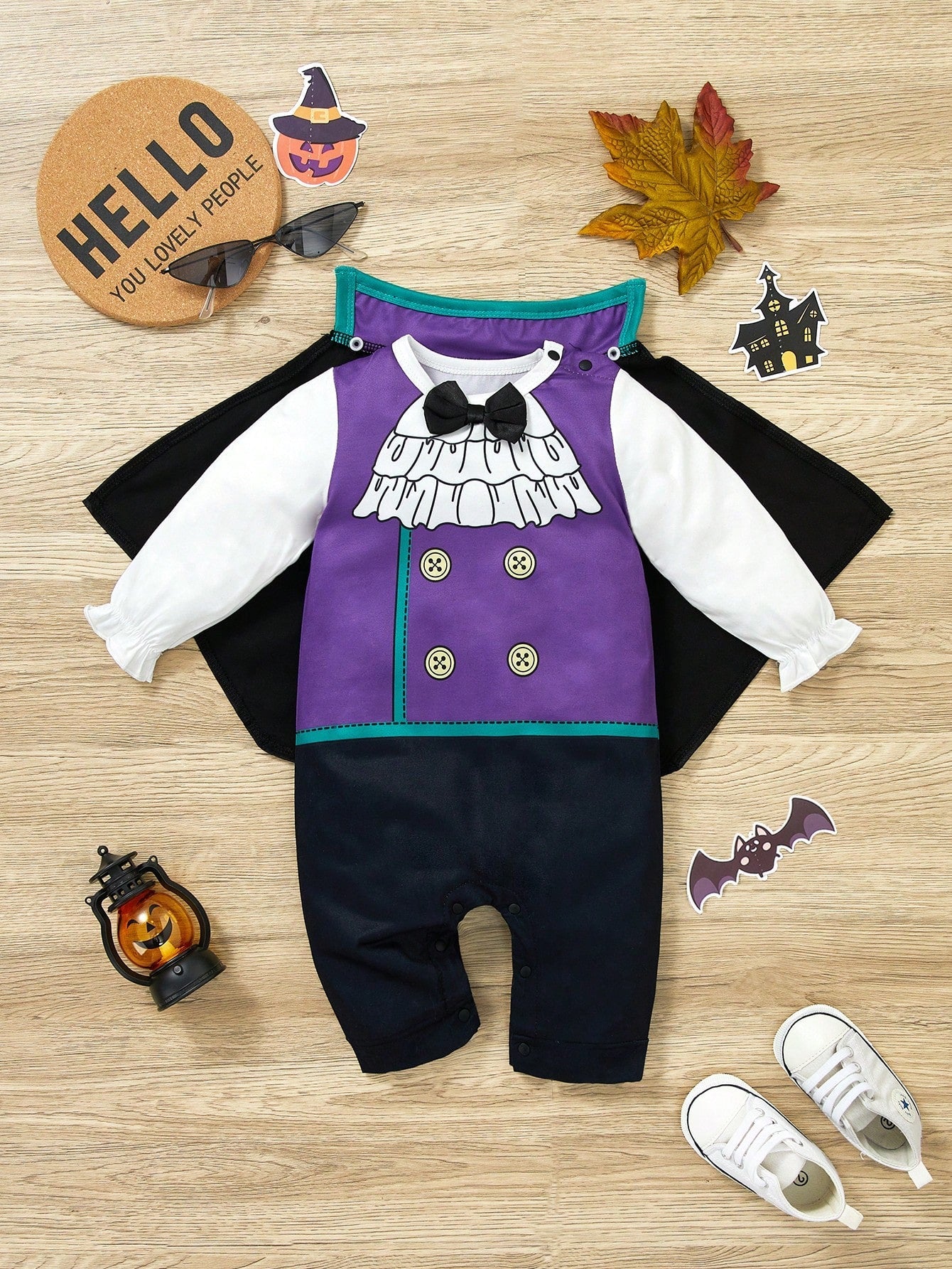 Baby Boys Halloween Vampire Romper & Cape Costume (Age Newborn - 18M)