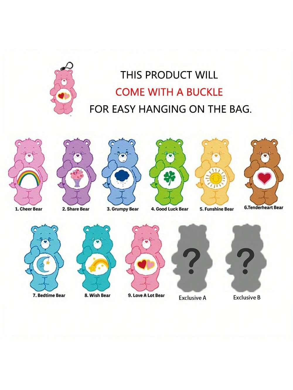 Care Bears 3D Foam Bag Clips - Series 1 - Blind Box