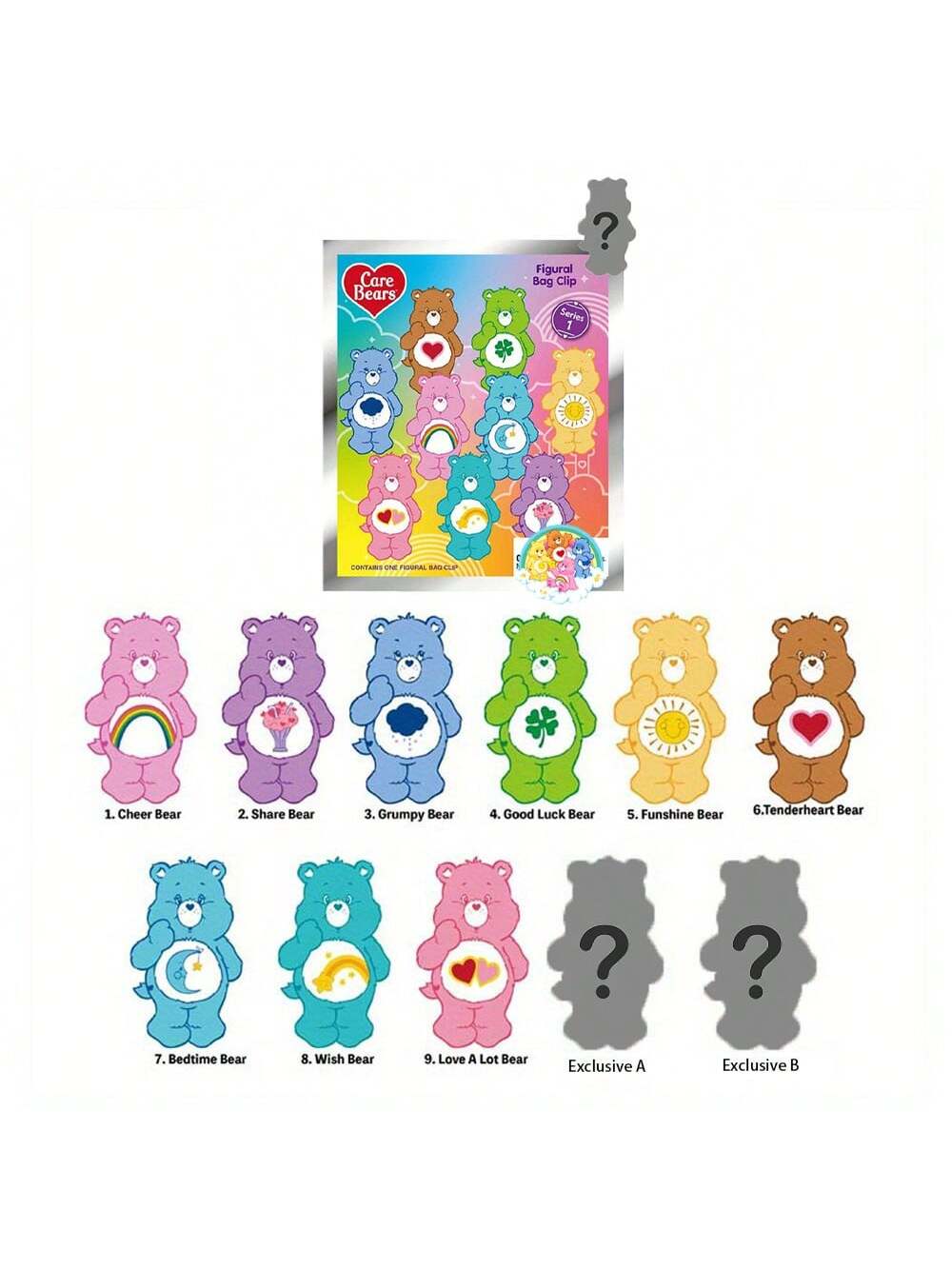 Care Bears 3D Foam Bag Clips - Series 1 - Blind Box