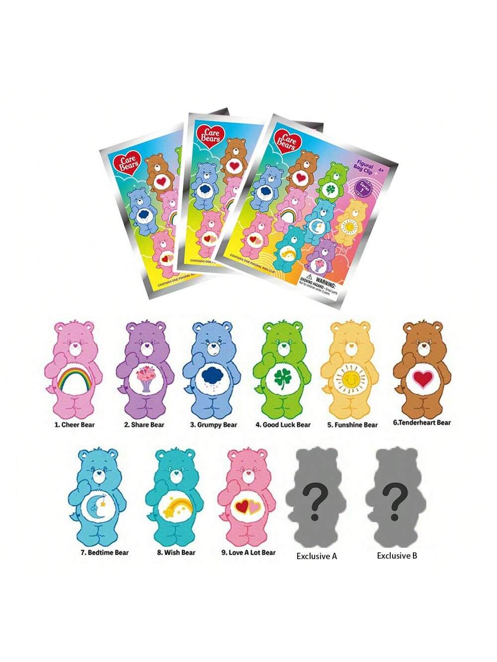 Care Bears 3D Foam Bag Clips - Series 1 - Blind Box