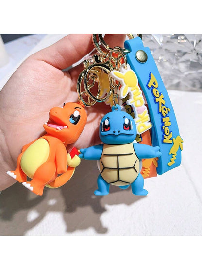 Pokémon Keychain Featuring Pikachu and Bulbasaur Figures