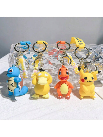 Pokémon Keychain Featuring Pikachu and Bulbasaur Figures