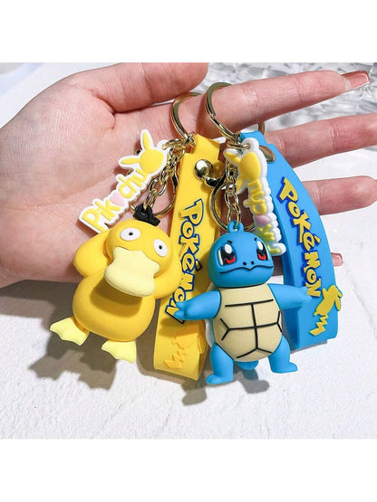 Pokémon Keychain Featuring Pikachu and Bulbasaur Figures