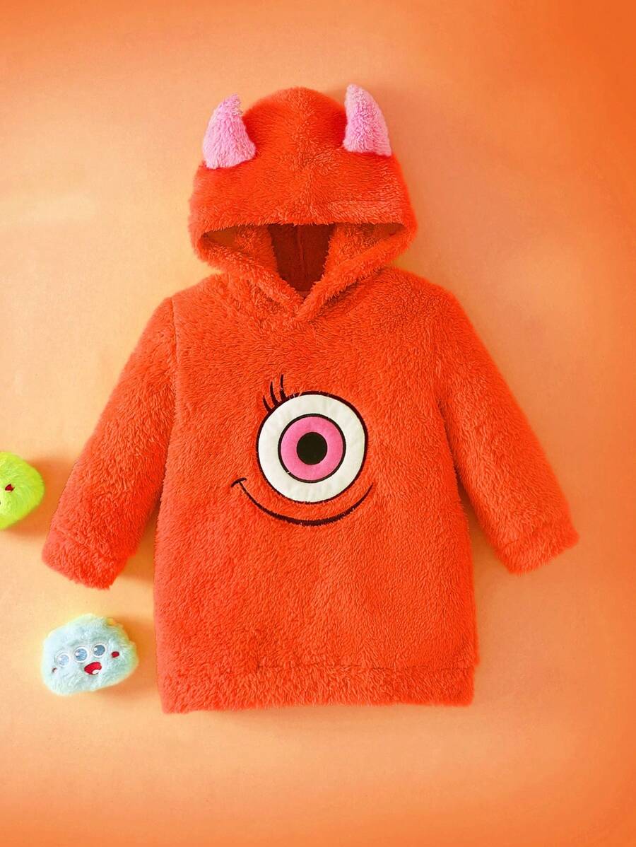 Baby/Toddler Girls Green Embroidered Fleece Hooded Jumpsuit – Cozy Autumn/Winter One-Piece | Ages 3M–3Y
