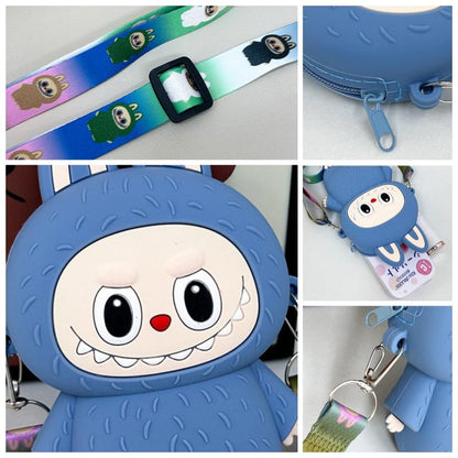Labubu Macaron Mini Messenger Bag â€“ Soft Silicone Coin Purse