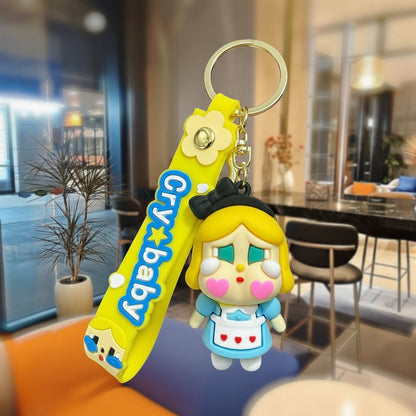 POP MART Crybaby Plush Keychain â€“ 6.5cm Soft Character Clip Multicolor F
