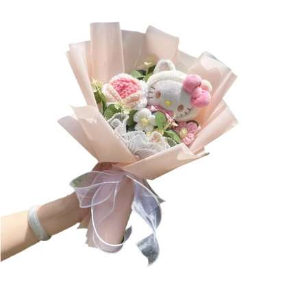 Plush Miss Kitty Stuffed Gift Flower Bouquet