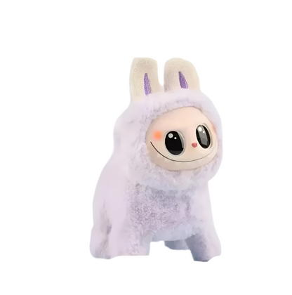 Labubu Electric Dog – Singing Plush Toy with Glowing Face & Wagging Tail (16cm) Purple 17cm