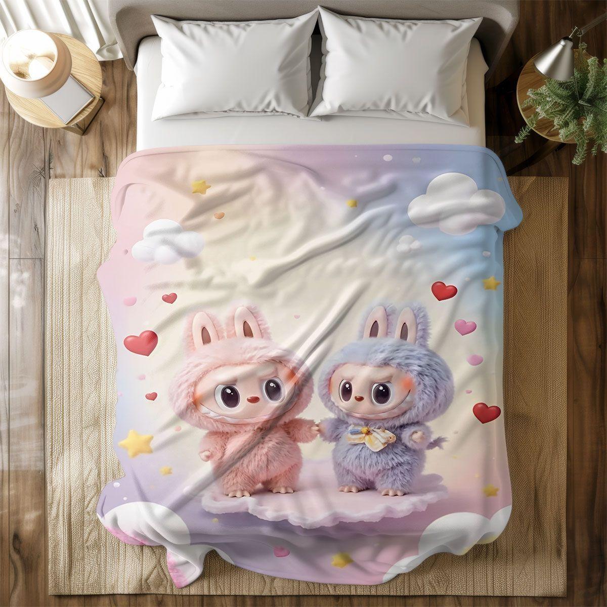 Labubu Flannel Blanket â€“ Cozy All-season Nap Throw | Soft Plushie Pairing