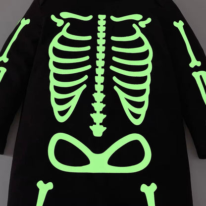 Baby Glow In The Dark Halloween Skeleton Costume (Age Newborn - 18N)