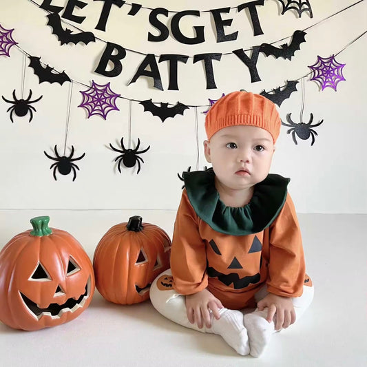 Baby Orange Pumpkin Romper & Tights (Age Newborn - 24M)