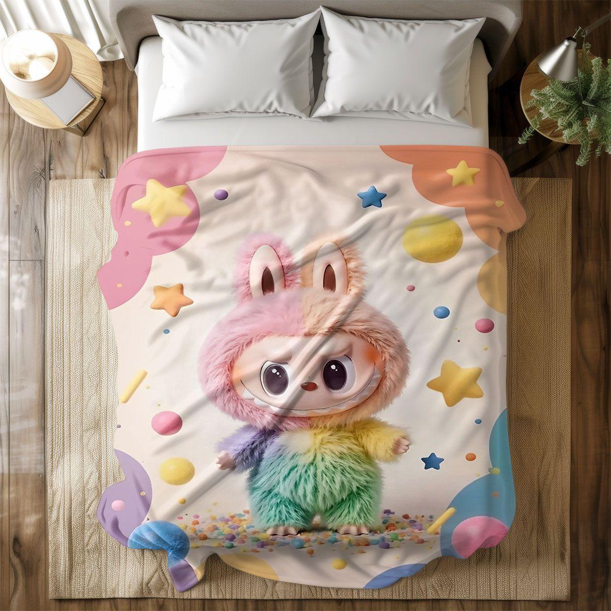 Labubu Flannel Blanket â€“ Cozy All-season Nap Throw | Soft Plushie Pairing