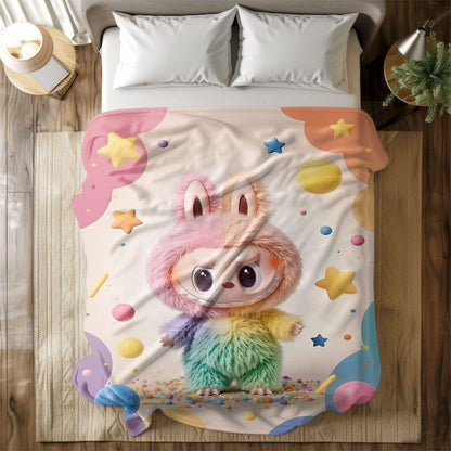 Labubu Flannel Blanket â€“ Cozy All-season Nap Throw | Soft Plushie Pairing